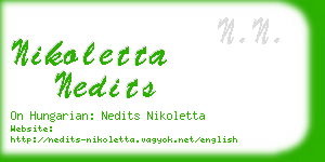 nikoletta nedits business card